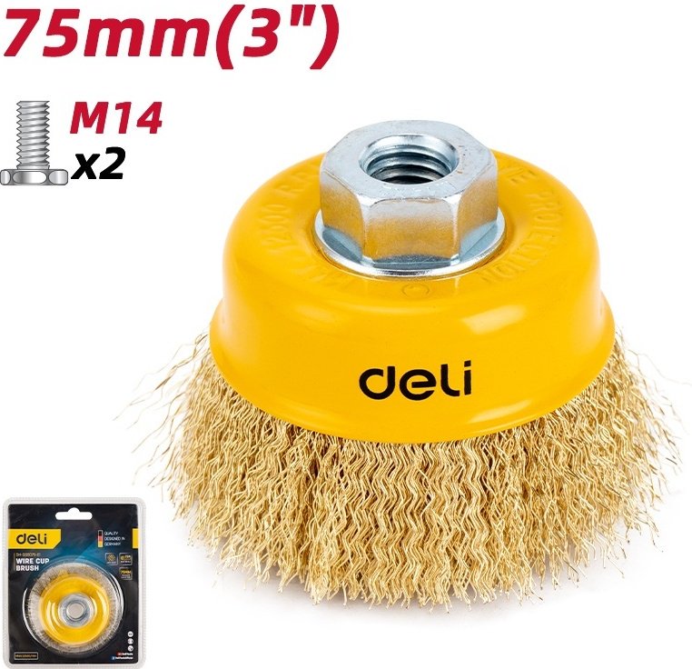 DELI шлифовальная щетка EDH-GSS075-E1 75 мм, 1 шт
