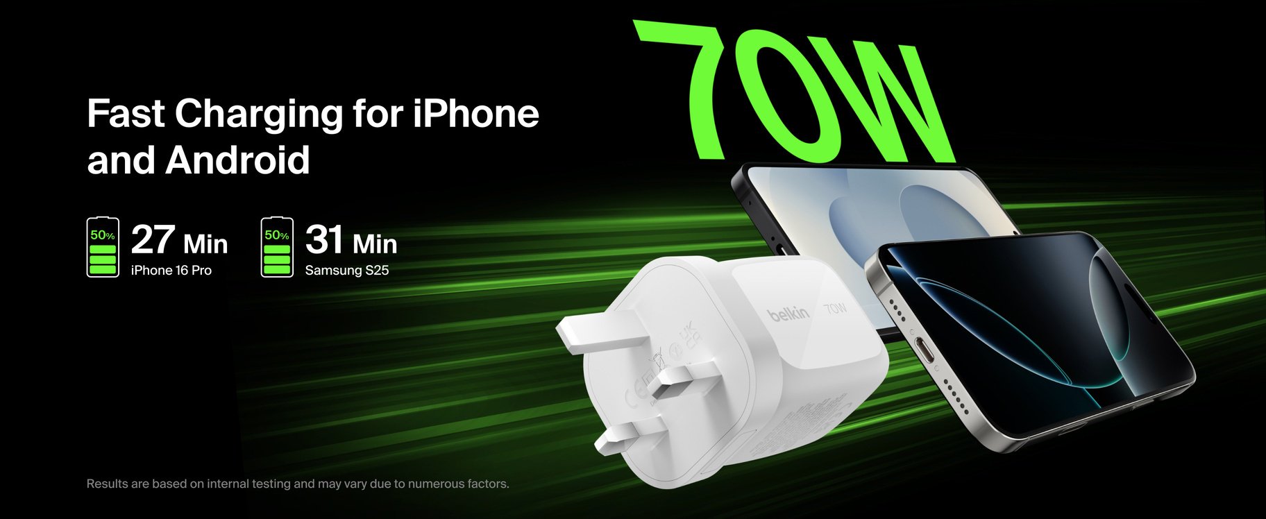 Зарядное устройство Belkin WCH018HQWH USB Type-C, USB 70 Вт белый купить,30362