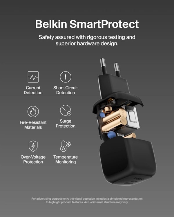 Зарядное устройство Belkin WCA013KQBK USB Type-C 45 Вт черный купить,15354