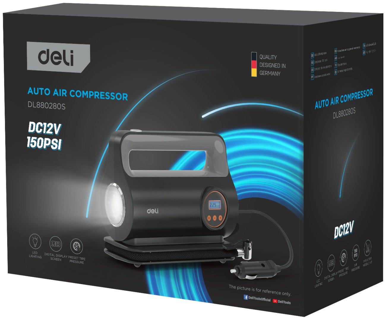 Автокомпрессор DELI поршневый DL880280S