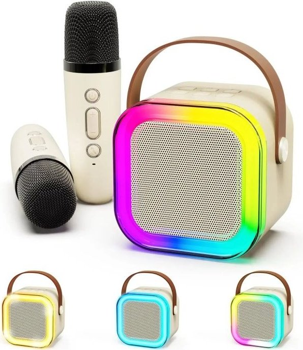 Портативная колонка KINYO K12 &#43;2 микрофона бежевый купить,0