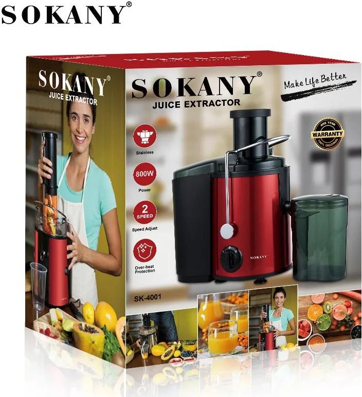 Соковыжималка SOKANY sk 4001 красный купить,0
