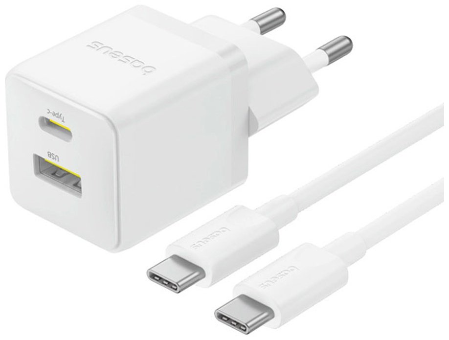 Зарядное устройство Baseus Palm C+U 30W USB Type-C, USB 30 Вт белый купить,11619