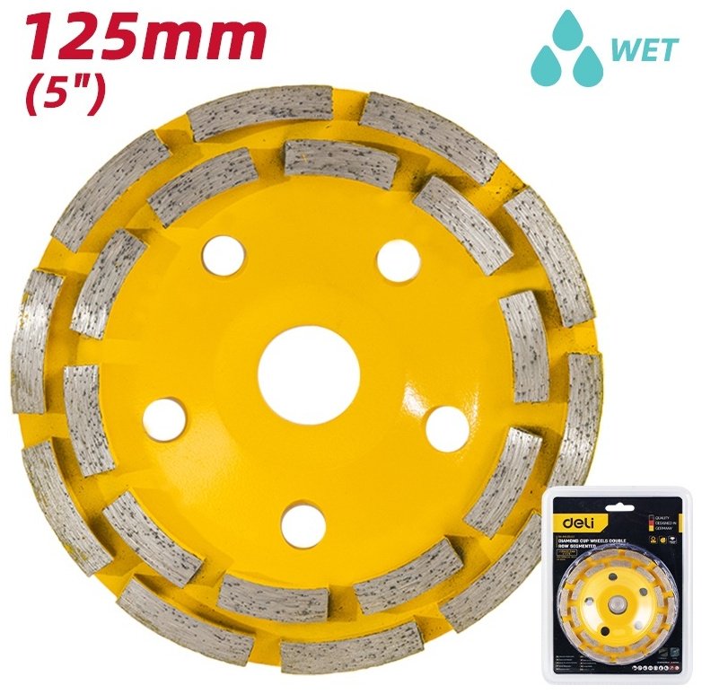 DELI алмазная чашка EDH-JML125-E2 125x22.2 мм 1 шт купить,NaN