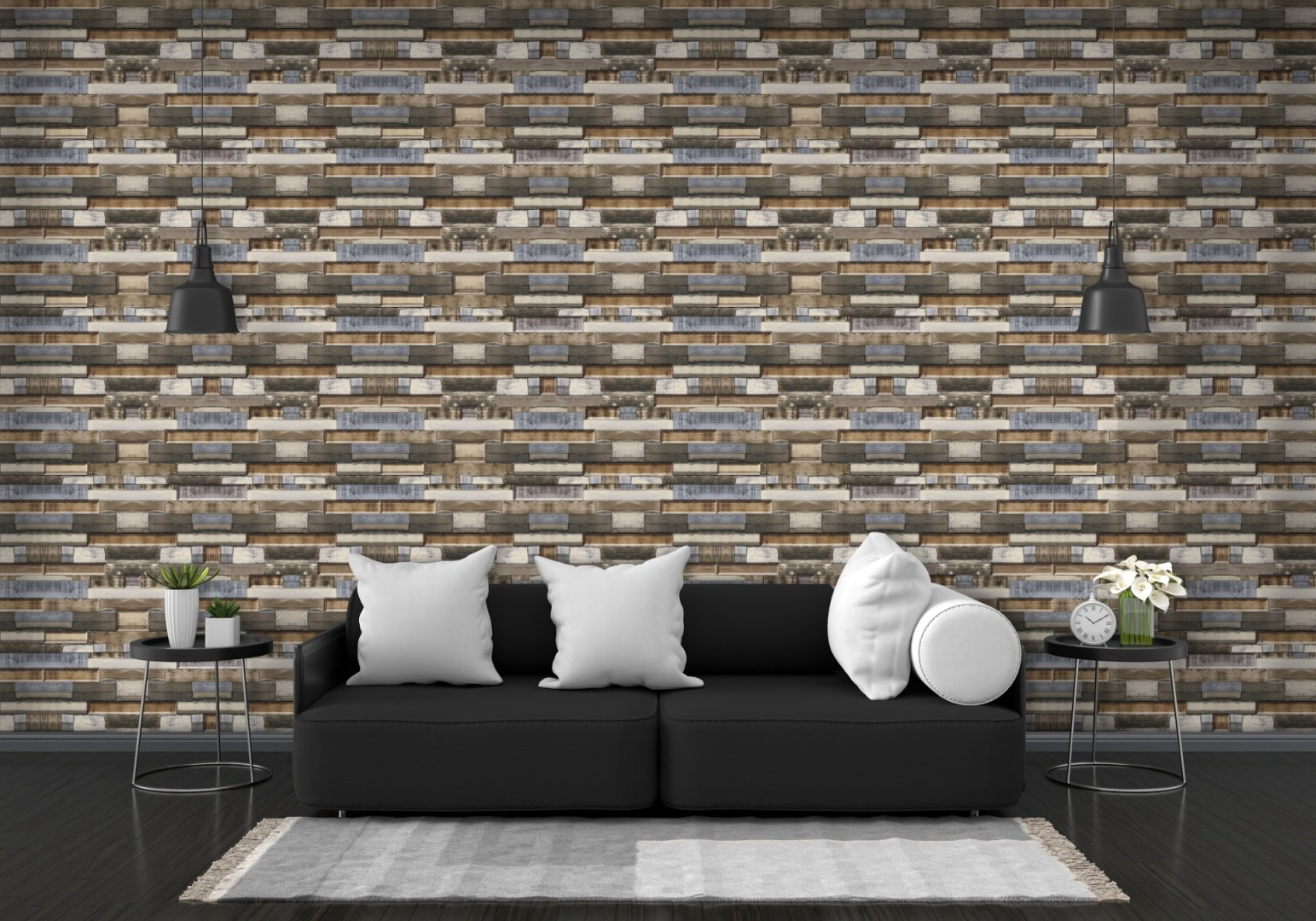 Самоклеящиеся обои Гладкие кирпичи, 600x300 мм купить,NaN