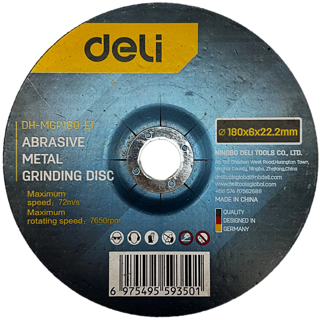 DELI шлифовальный абразивный диск DH-MGP180-E2 180x22.2 мм 1 шт