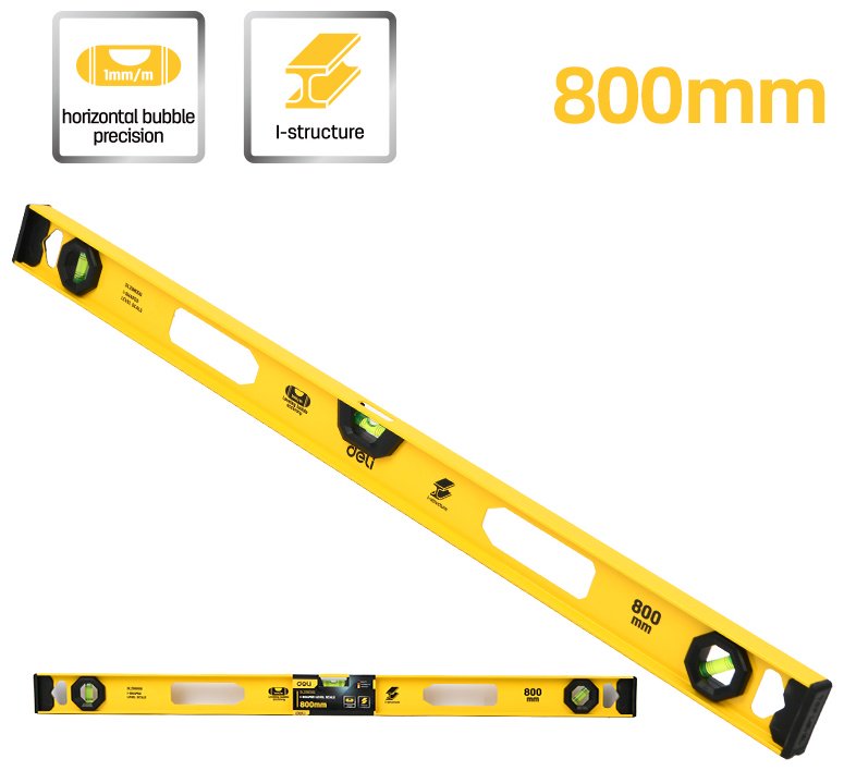 DELI уровень брусковый DL29800G 80 см