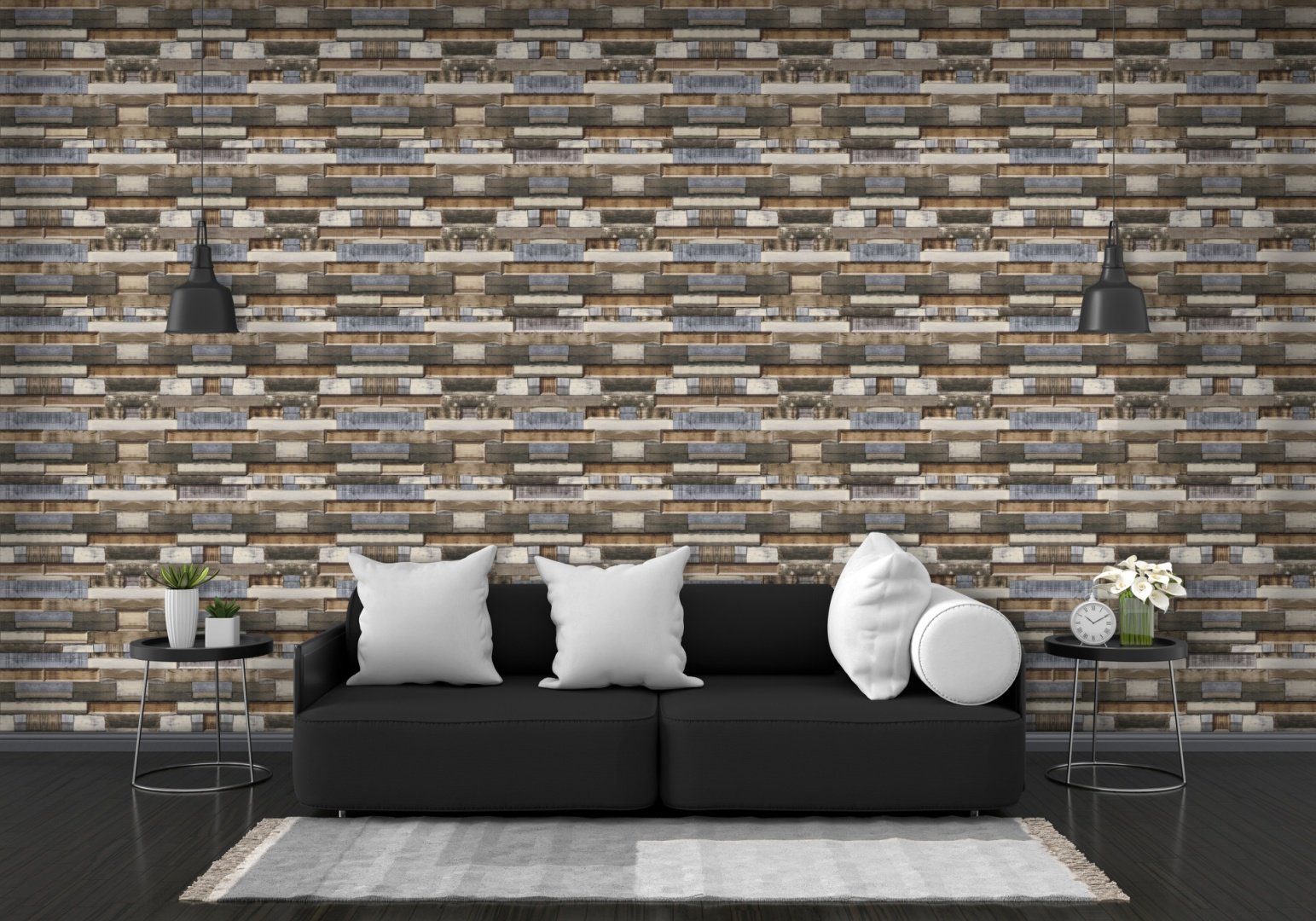 Самоклеящиеся обои Гладкие кирпичи, 600x300 мм купить,0