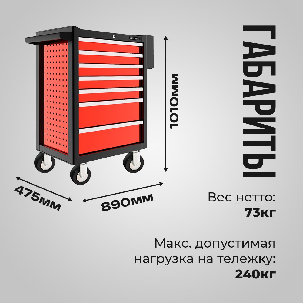 DELI ящик-тележка DQ02307 (89х47.5х101 см) купить,302700