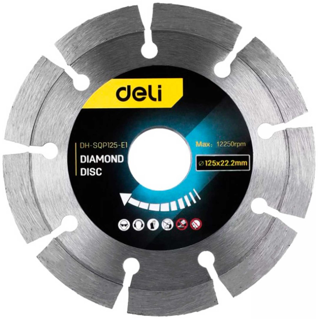 Диск отрезной алмазный 125x22.2х2 мм, DELI EDH-SQP125-E1