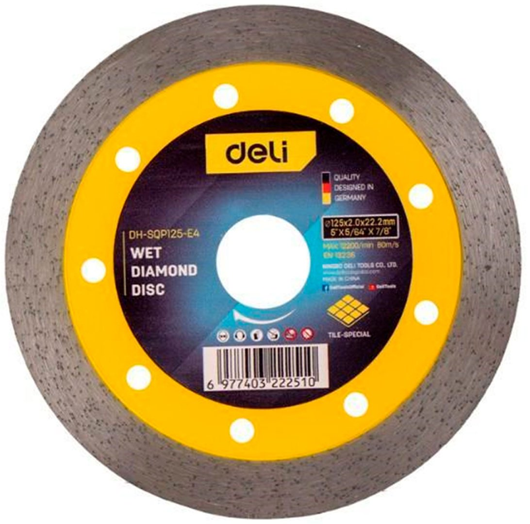 Диск отрезной алмазный 125x22.2х2 мм, DELI EDH-SQP125-E4