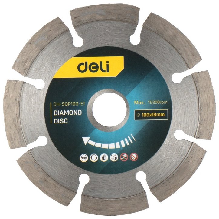 Диск отрезной алмазный 100x6х7.5 мм, DELI DH-SQP100-E1