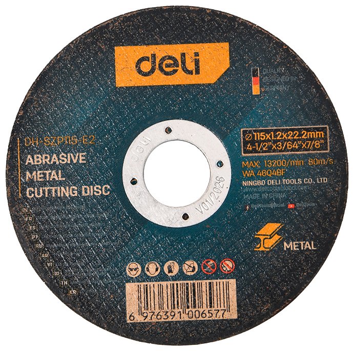 Диск отрезной по металлу 115x22.2х1.2 мм, DELI DH-SZP115-E2 купить,NaN