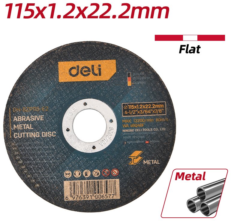 Диск отрезной по металлу 115x22.2х1.2 мм, DELI DH-SZP115-E2 купить,NaN