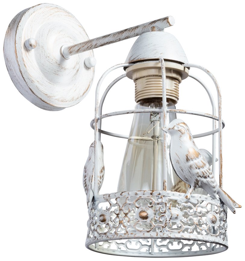 Бра настенный Arte Lamp E27, золотистый, белый купить,NaN