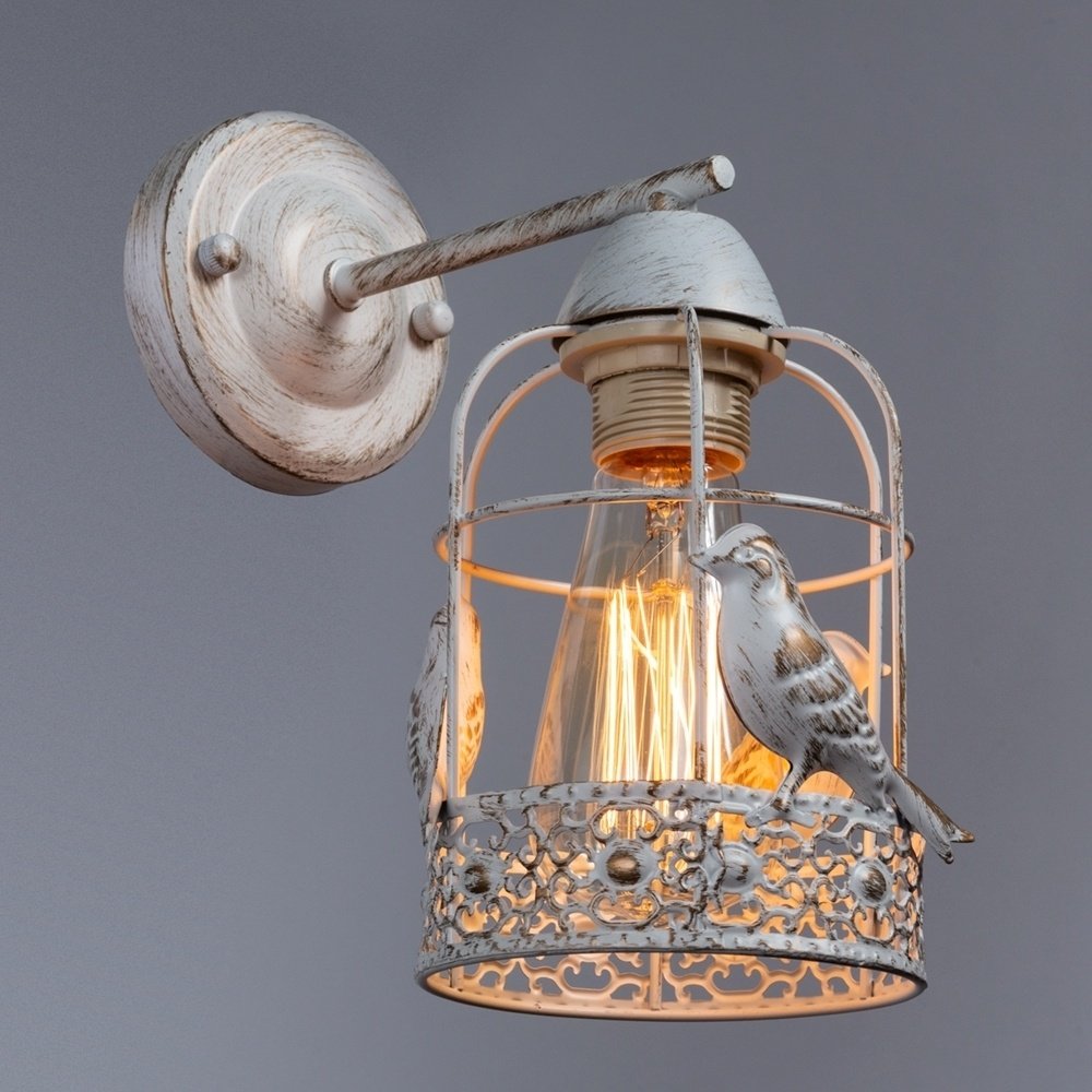 Бра настенный Arte Lamp E27, золотистый, белый купить,NaN
