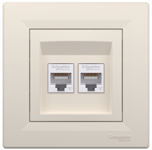 Schneider Electric встраиваемая EPH4800123 Asfora, компьютерный (RJ45) цвет бежевый