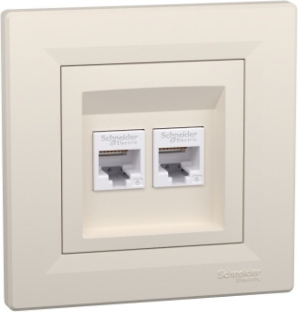 Schneider Electric встраиваемая EPH4800123 Asfora, компьютерный (RJ45) цвет бежевый