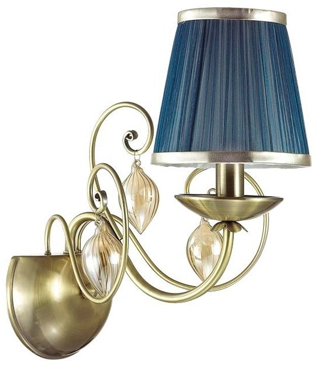 Бра настенный Odeon Light Е14, синий, бронза купить,NaN