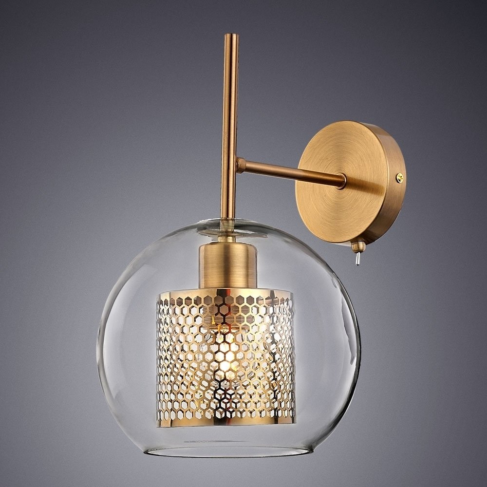 Бра настенный Arte Lamp E27, бронза, прозрачный купить,NaN