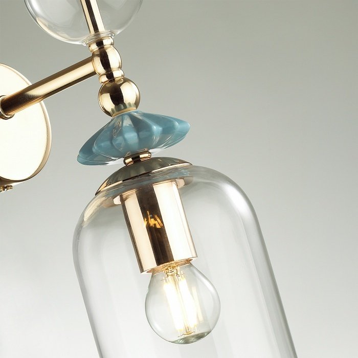 Бра настенный Odeon Light E14, золотистый, прозрачный купить,NaN