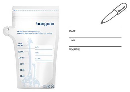 Пакет BabyOno 1084, объём 180 мл, 30 шт купить,0