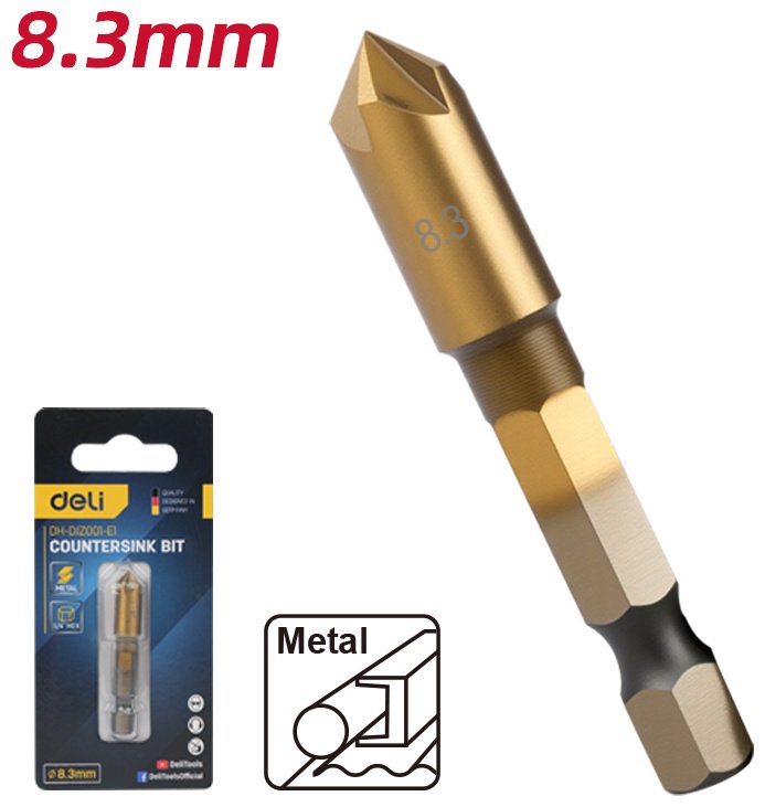 Сверло DELI зенкер DH-DJZ001-E1 8.3 мм, 1 шт.