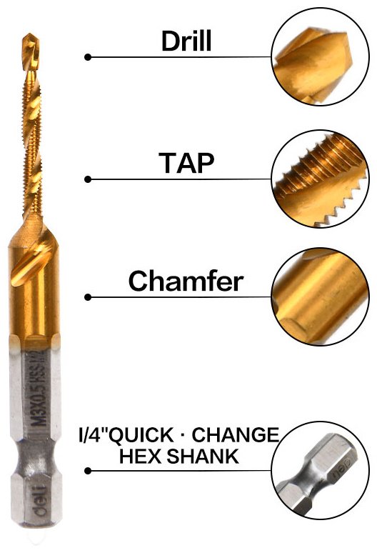 Сверло DELI винтовое DH-TAP004-E2 4 мм, 1 шт.