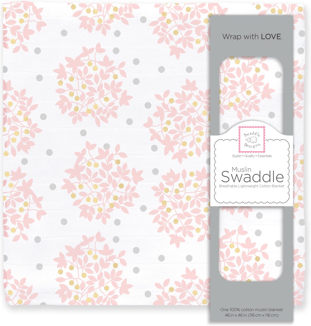 Пеленка текстильная Swaddle Designs Muslin Swaddle Single SDM-171P, 1 шт, 115x115 см