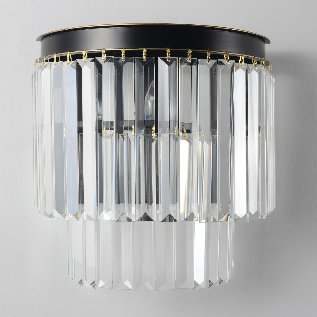 Бра настенный Crystal Lux E14, черный, золотистый, прозрачный купить,NaN