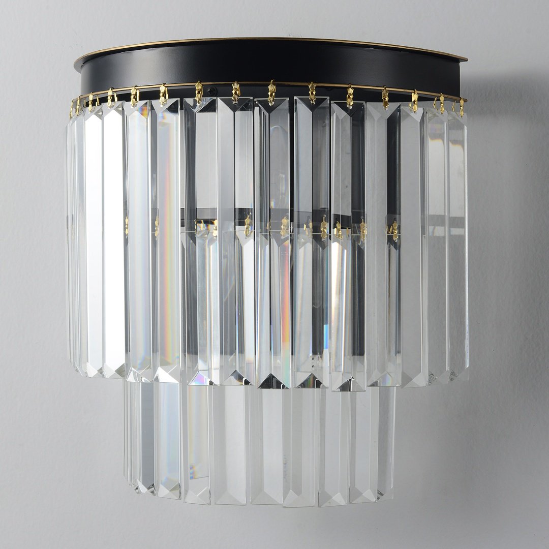 Бра настенный Crystal Lux E14, черный, золотистый, прозрачный купить,NaN