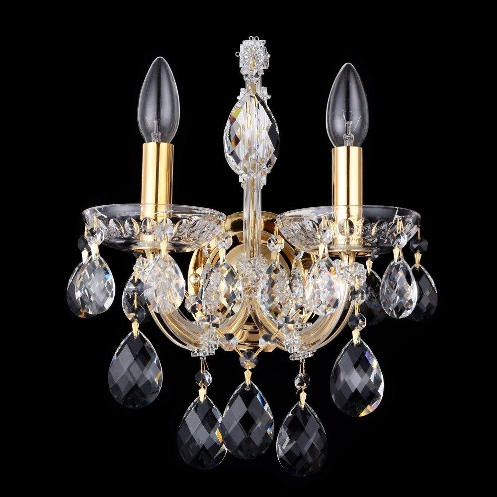 Бра настенный Crystal Lux Е14, золотистый, прозрачный купить,NaN