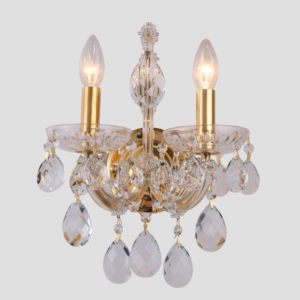 Бра настенный Crystal Lux Е14, золотистый, прозрачный купить,NaN