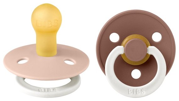 Набор пустышек BIBS ночные Colour Glow 2 шт. Blush/Woodchuck 6&#43; месяцев, 2 шт, мультиколор