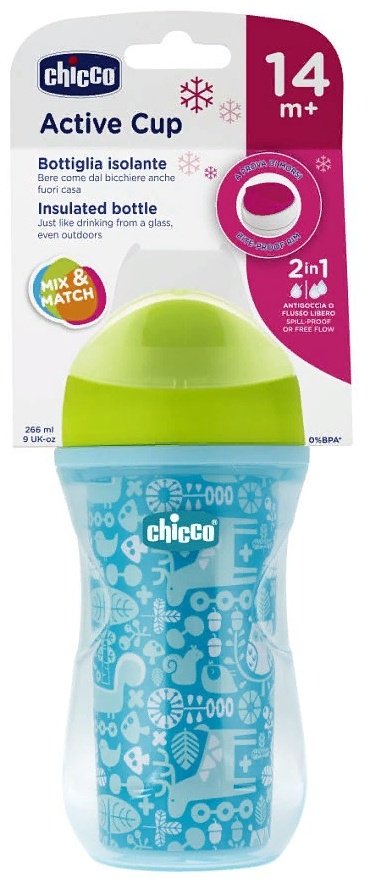 Chicco поильник-непроливайка, 266 мл, пластик, Active Cup купить,0