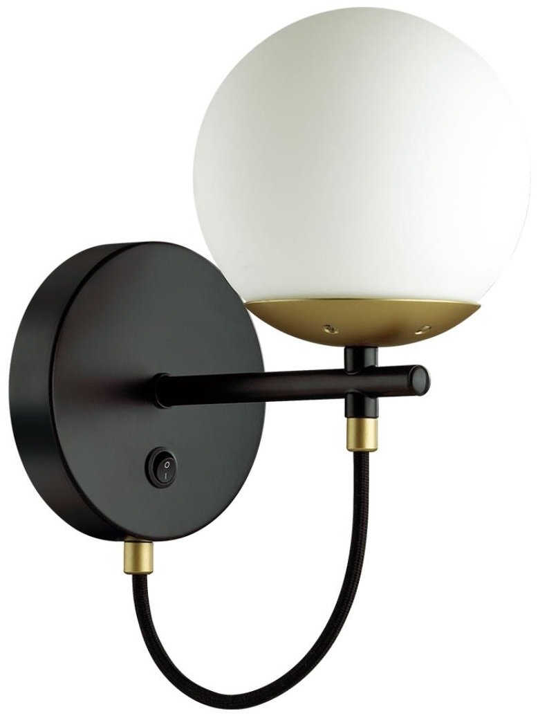 Бра настенный Lumion E27, черный, белый купить,NaN