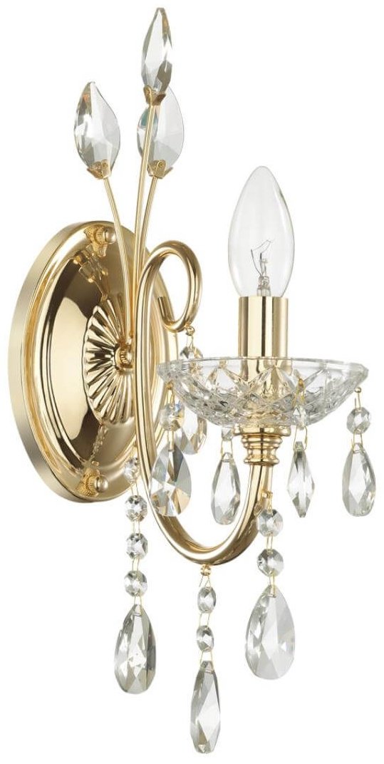 Бра настенный Odeon Light Е14, золотистый, прозрачный купить,NaN