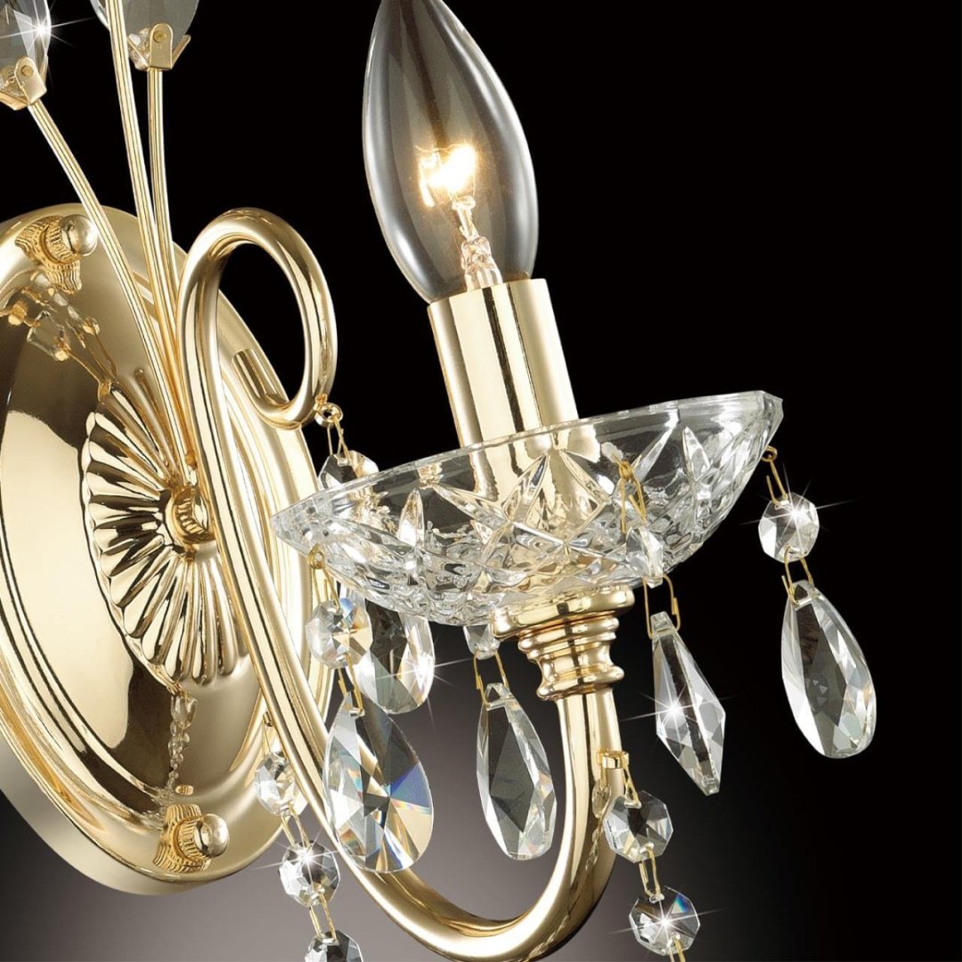 Бра настенный Odeon Light Е14, золотистый, прозрачный купить,NaN