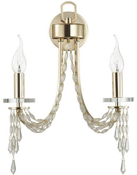 Бра настенный Odeon Light Е14, золотистый, прозрачный купить,NaN