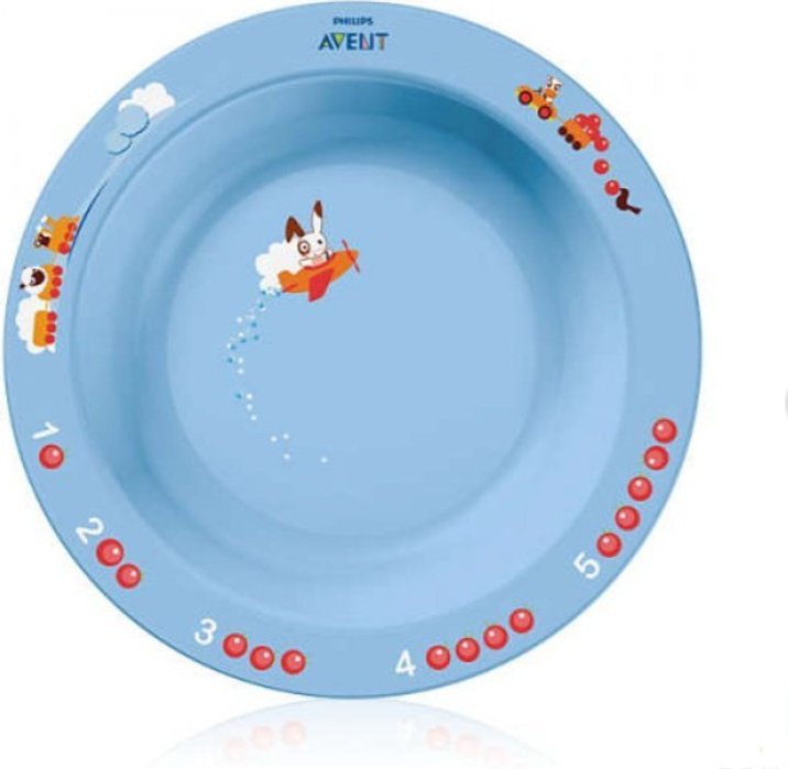 Тарелка Philips Avent SCF704/01 , пластик/силикон, голубой