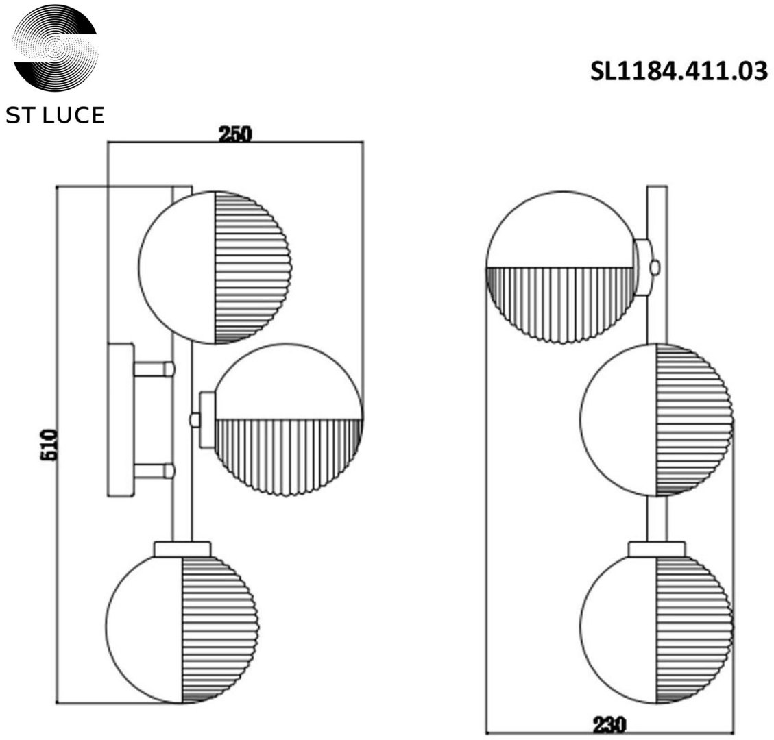 Бра настенный ST Luce G9, черный, белый купить,NaN