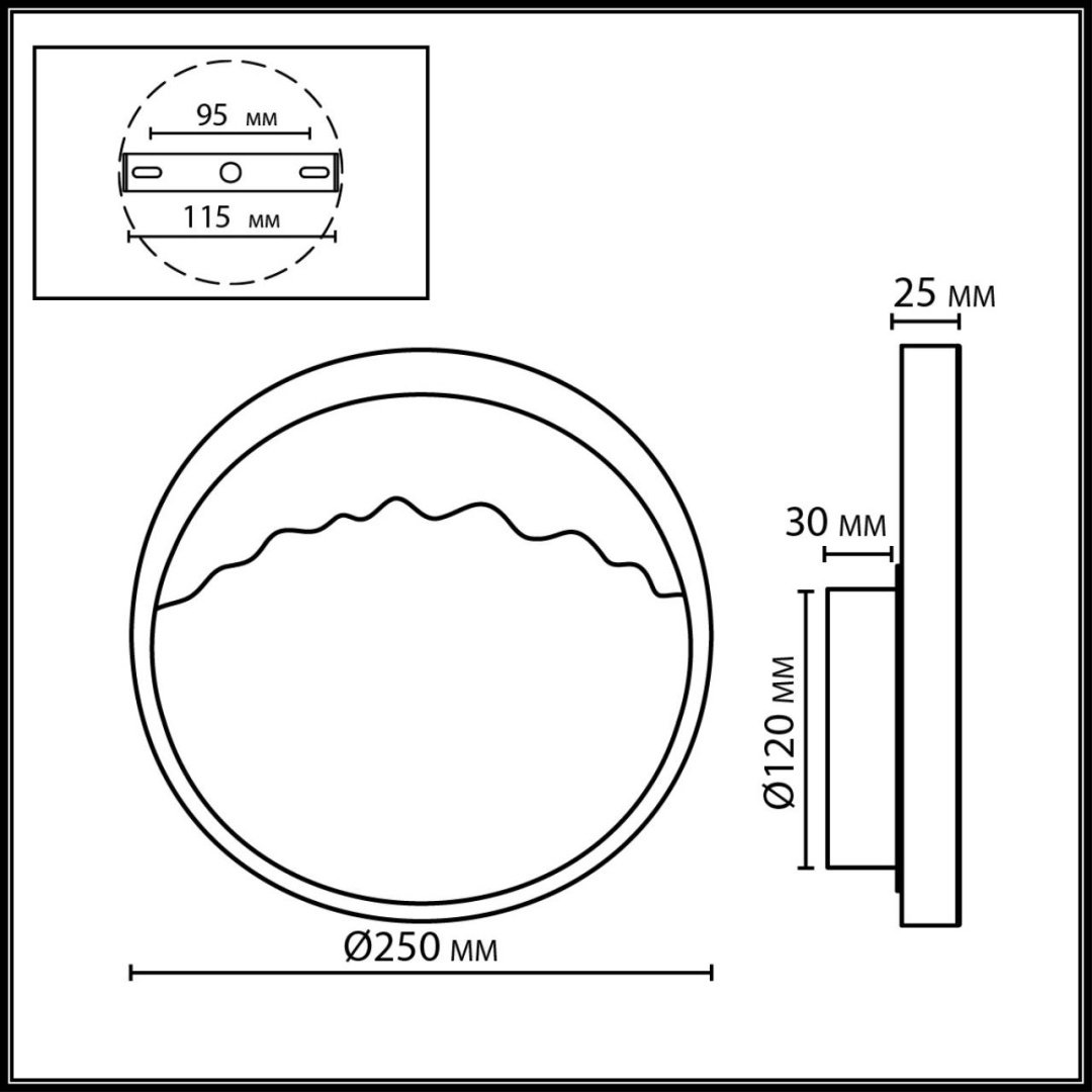 Бра настенный Odeon Light LED, черный, бронза купить,NaN
