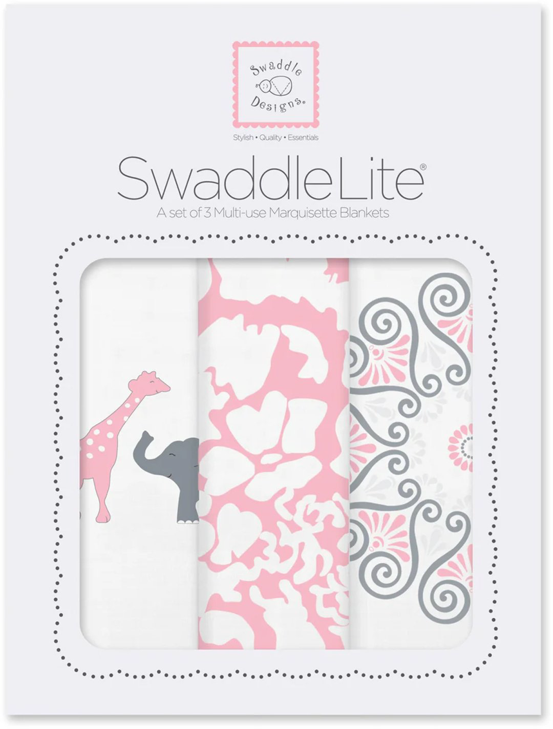 Пеленка текстильная Swaddle Designs Sweet Dreams SD-476P, 3 шт, 120x120 см купить,NaN