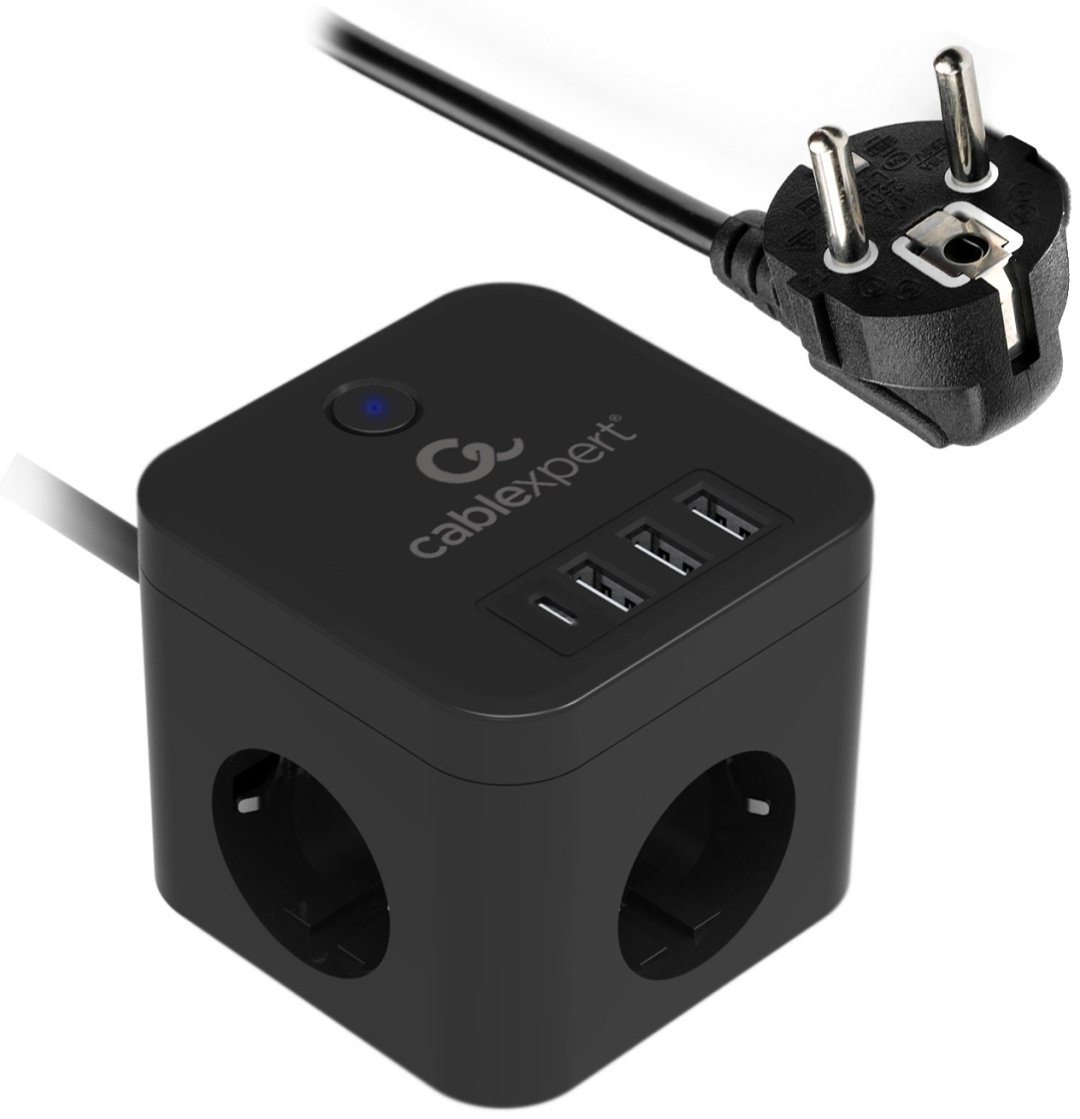 Сетевой фильтр Cablexpert CUBE-3-CU3-B-1.5 1.5 м купить,15196