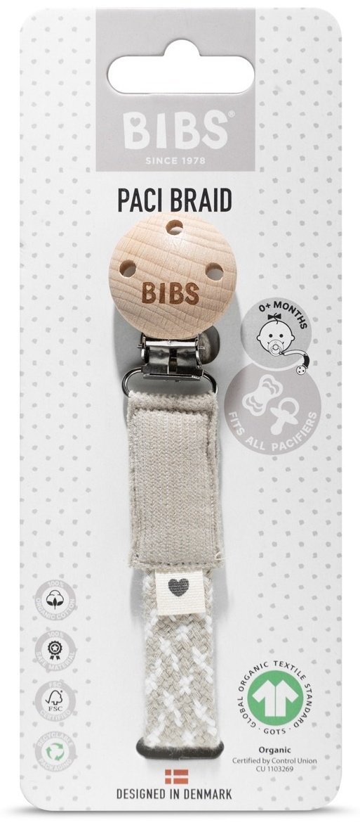 Держатель для пустышки BIBS Paci Braid, Sand/Ivory купить,0