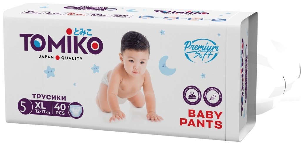 Подгузники-трусики Tomiko XL, 40 шт - ForteMarket Подгузники-трусики Tomiko XL, 40 шт купить,0