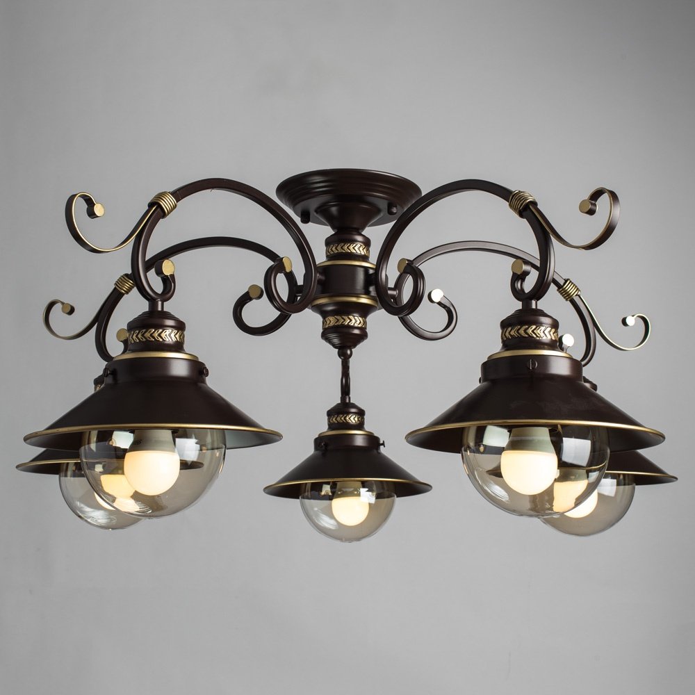 Светильник потолочный Arte Lamp E27 60 Вт коричневый, прозрачный купить,NaN