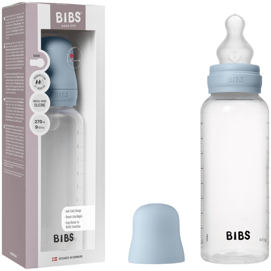 Бутылочка BIBS для кормления Baby Blue, средний поток 270 мл голубой - ForteMarket Бутылочка BIBS для кормления Baby Blue, средний поток 270 мл голубой купить,0