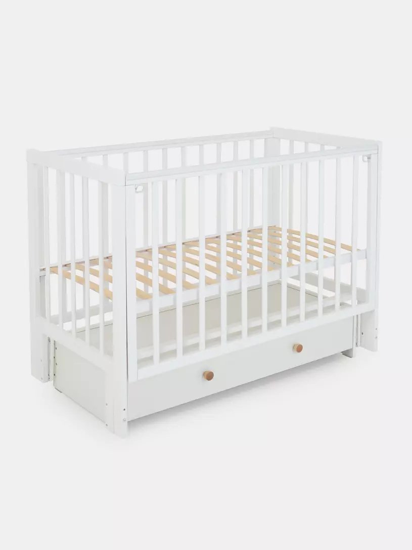 Кровать для новорожденных RANT INDY BOX, 60x120 см, белый купить,NaN