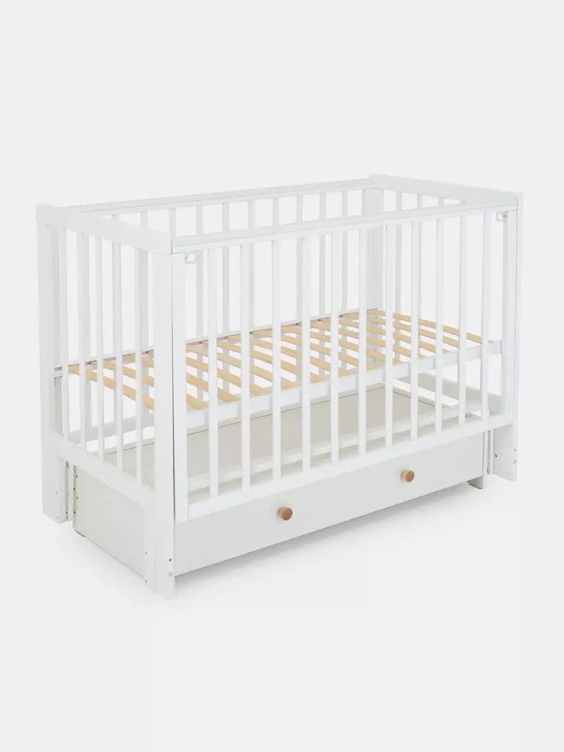 Кровать для новорожденных RANT INDY BOX, 60x120 см, белый купить,NaN